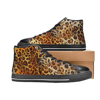 WOMEN'S Animal Print High Top Canvas Neon Fantasy Custom Sneakers