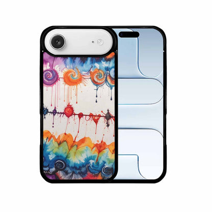 iPhone 17 Air Case — Tie Dye Swirls Black Red Tie, Personalized Phone Case