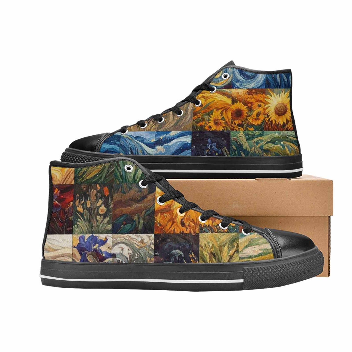 MEN'S Van Gogh-Style Swirl High Top Canvas Grunge Shoes