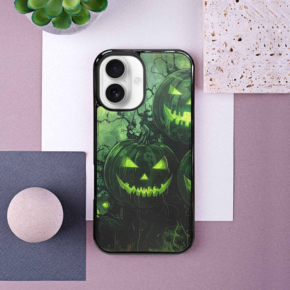 iPhone 16 Case — Halloween Glowing Jackolantern Personalized Phone Cover, Custom Print Case Cover