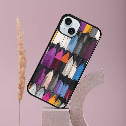 iPhone 15 Plus Case — Asexual Flag Color Theme Small Rainbow, Unique Phone Case Design
