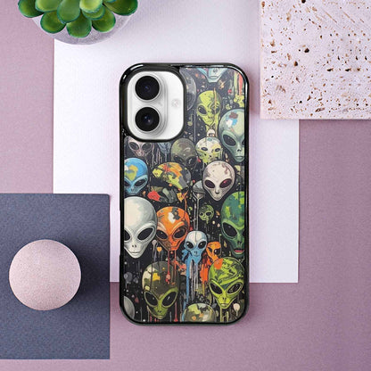 iPhone 16 Case — Aliens Camo Aliens Pattern Hundreds Of, Personalized Phone Case