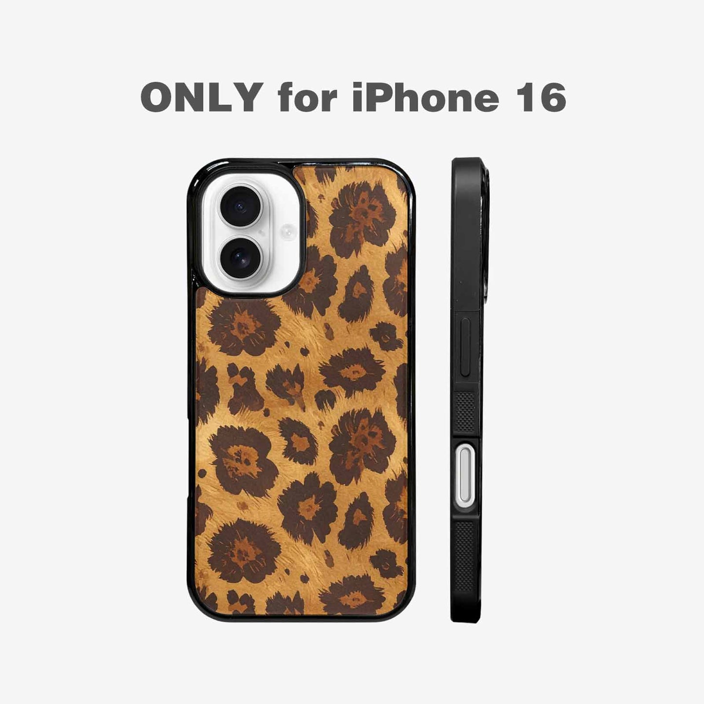iPhone 16 Case — Classic Leopard Print Warm Golden Tan, Custom Phone Case