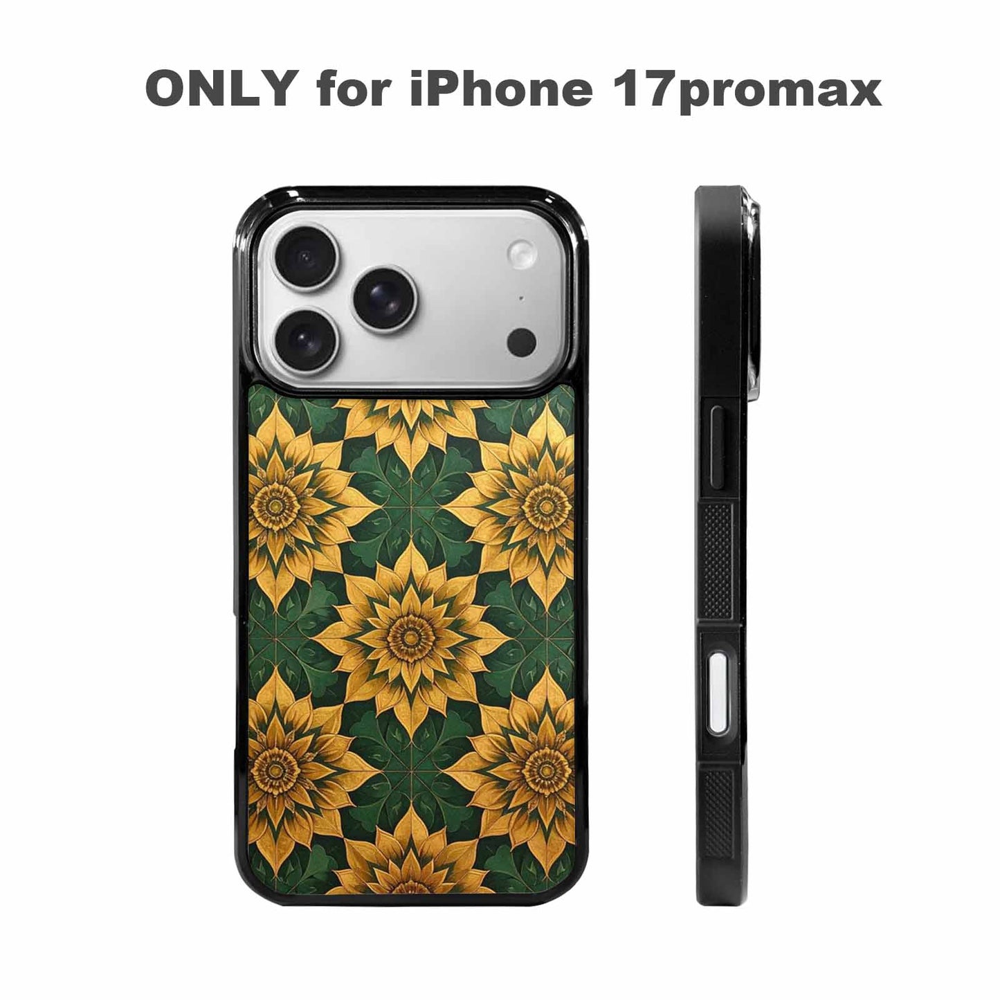 iPhone 17 Pro Max Case — Sunflower Motifs Arranged In Floral, Custom Phone Case