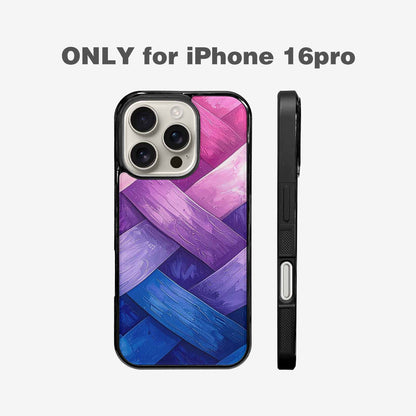 iPhone 16 Pro Case — Bisexual Flag Color Theme Small Rainbow, Original Design Phone Case