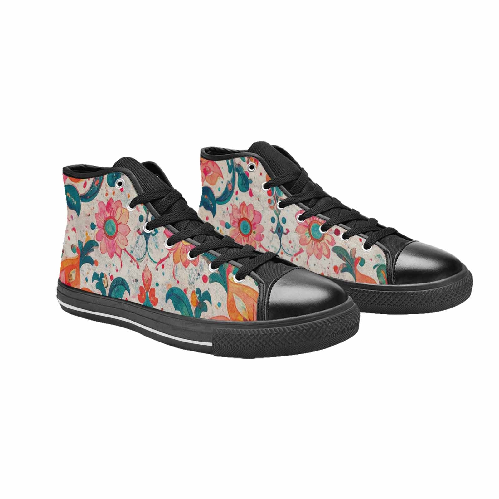 MEN'S Marble Floral High Top Canvas Aesthetic Sneakers