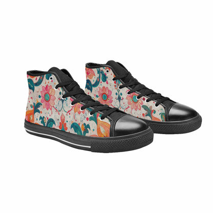MEN'S Marble Floral High Top Canvas Aesthetic Sneakers