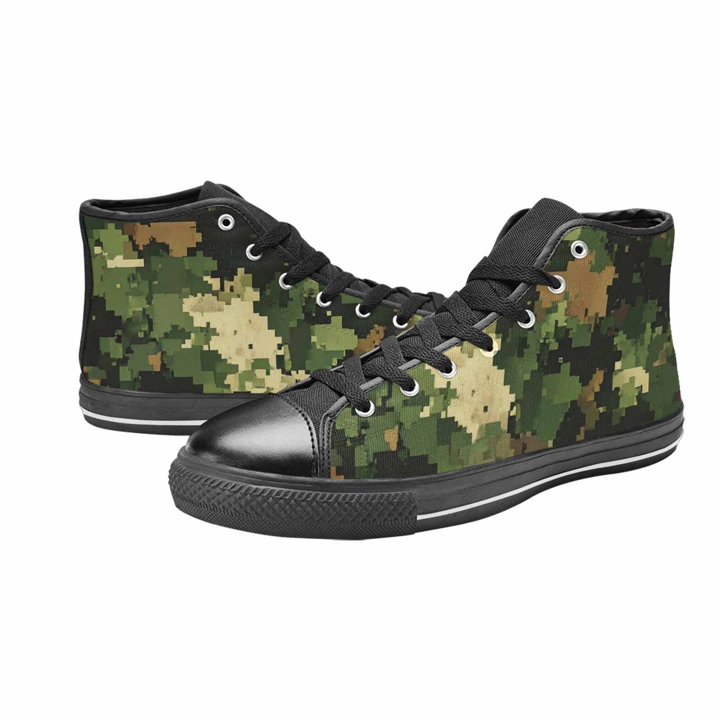 MEN'S Military Camouflage Blotch High Top Canvas Grunge Sneakers
