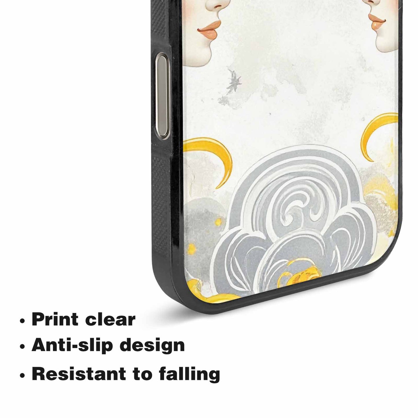iPhone 16 Pro Max Case — Gemini Twins Zodiac Pattern Seamless Repeat, Customized Protective Case
