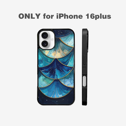 iPhone 16 Plus Case — Mermaid Scale Art Pattern, Original Design Phone Case