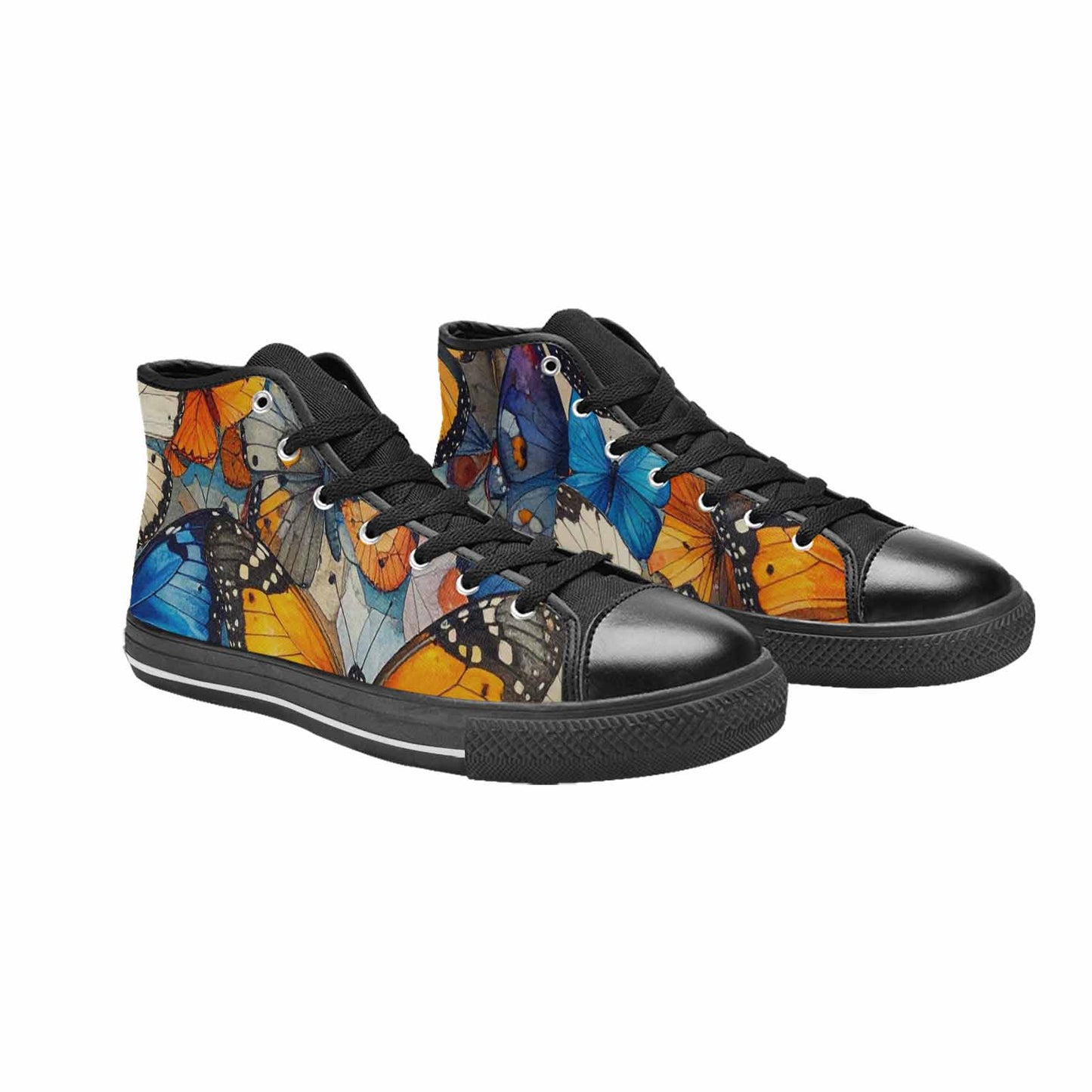 MEN'S Butterfly Wing High Top Canvas Cottagecore Custom Sneakers