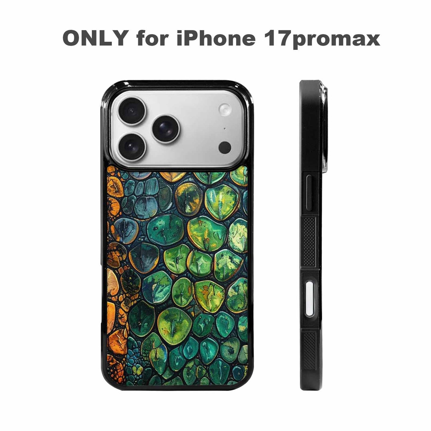 iPhone 17 Pro Max Case — Small Snake Skin Reptile Original Art, Custom Designed Case Cover