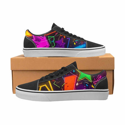 WOMEN'S 80s Retro Motif 80s Lace-Up Canvas Wallpaper Art Custom Sneakers