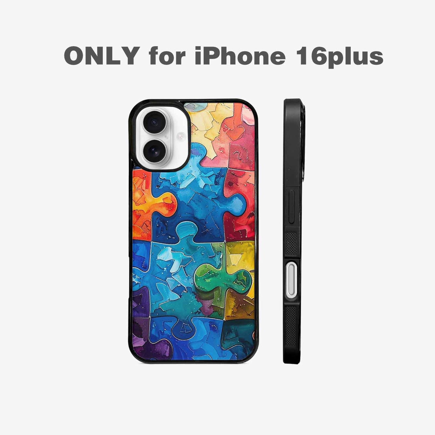 iPhone 16 Plus Case — Autism Puzzle Pieces Puzzle Piece Pattern, Custom Printed Phone Case