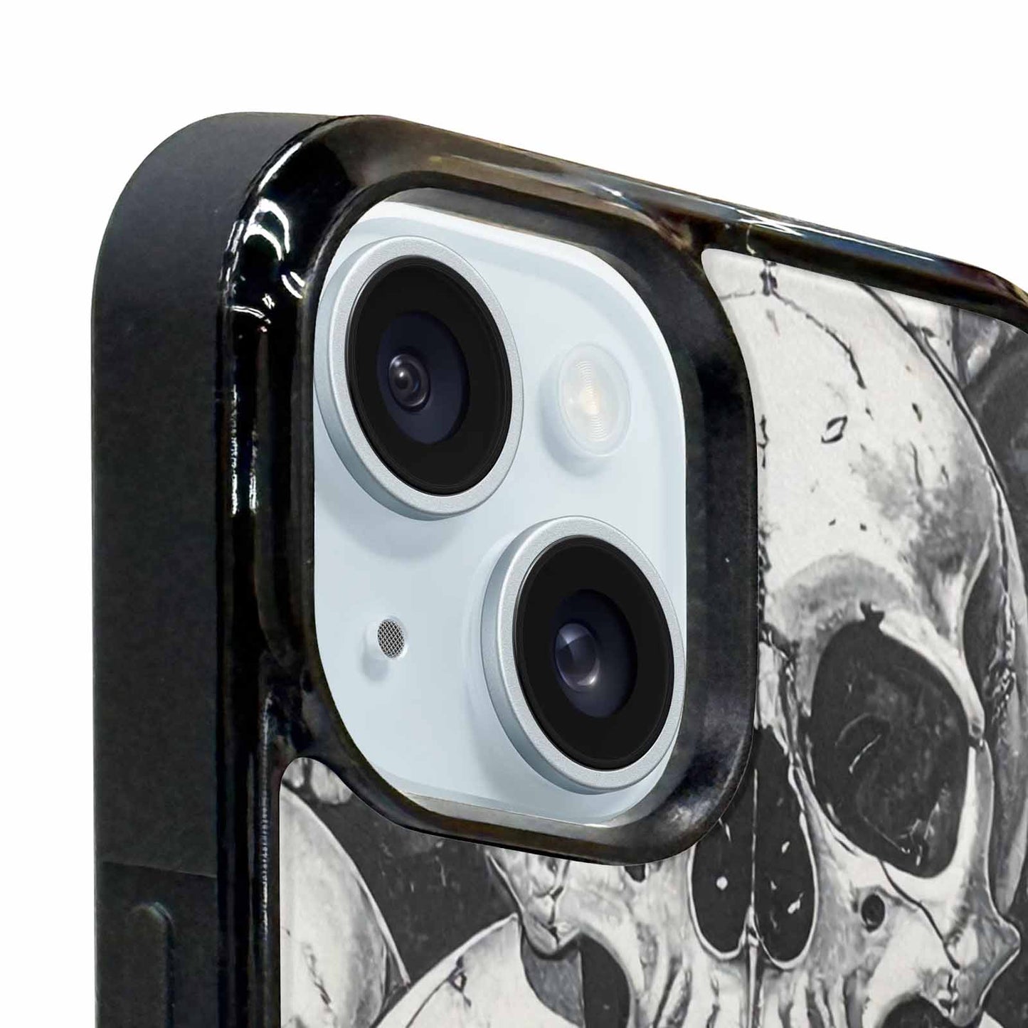 iPhone 15 Plus Case — Tessellated Human Skulls Custom, Original Design Phone Case