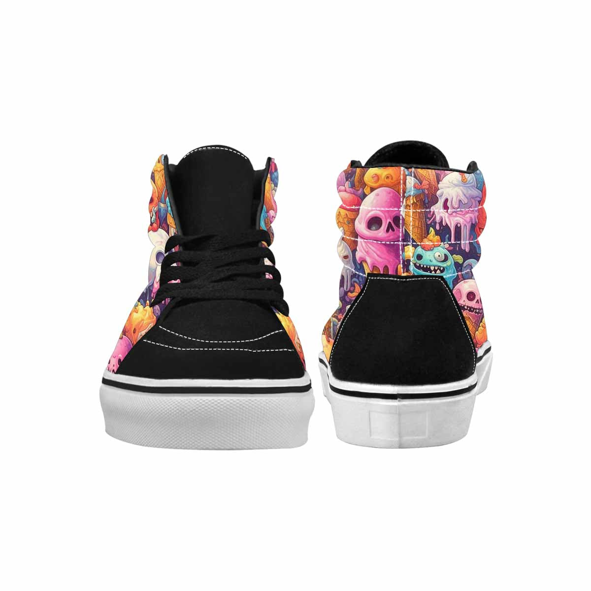 MEN'S Ice Cream Monsters  High Top Canvas Kaleidoscope Sneakers