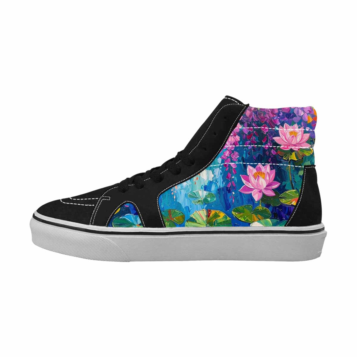 MEN'S Monet Impressionist High Top Canvas Kaleidoscope Sneakers