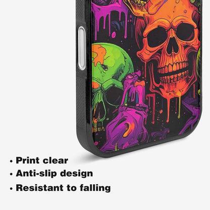 iPhone 16 Case — Vibrant Camo 1000\'s Of Skeletons Neon, Custom Designed Case Cover