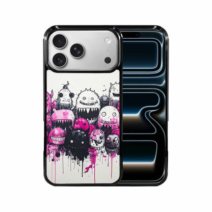 iPhone 17 Pro Max Case — Black &amp; Pink Ink Cartoon Cute, Original Design Phone Case