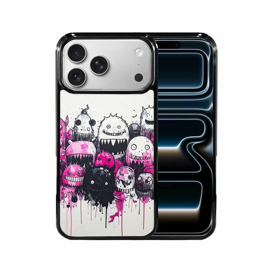 iPhone 17 Pro Max Case — Black &amp; Pink Ink Cartoon Cute, Original Design Phone Case