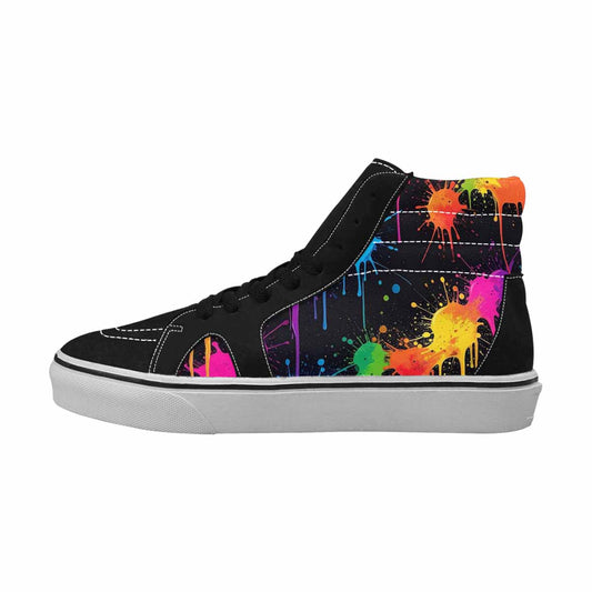 MEN'S Paint Splatter High Top Canvas Dark Academia Custom Shoes