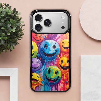 iPhone 17 Pro Max Case — Smiley Facessmiley Faces Tie Original Art, Customized Protective Case