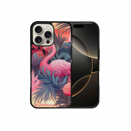 iPhone 16 Pro Max Case — Flamingo Tropical Flamingo Tropical Pattern Hundreds, Custom Art Phone Cover