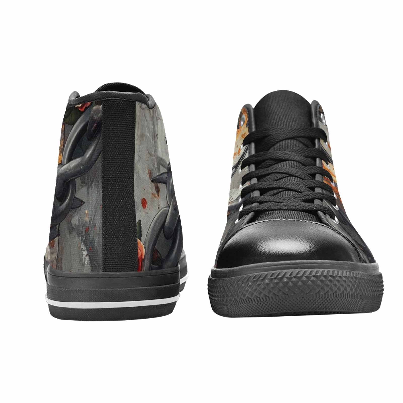 WOMEN'S Barbed Wire Chain High Top Canvas Neon Fantasy Shoes