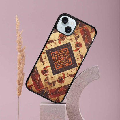 iPhone 15 Plus Case — Native American Geometric Pattern Arrows Feathers, Custom Art Phone Cover