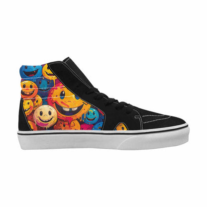 MEN'S Melting Moon Smiley High Top Canvas Neon Fantasy Shoes