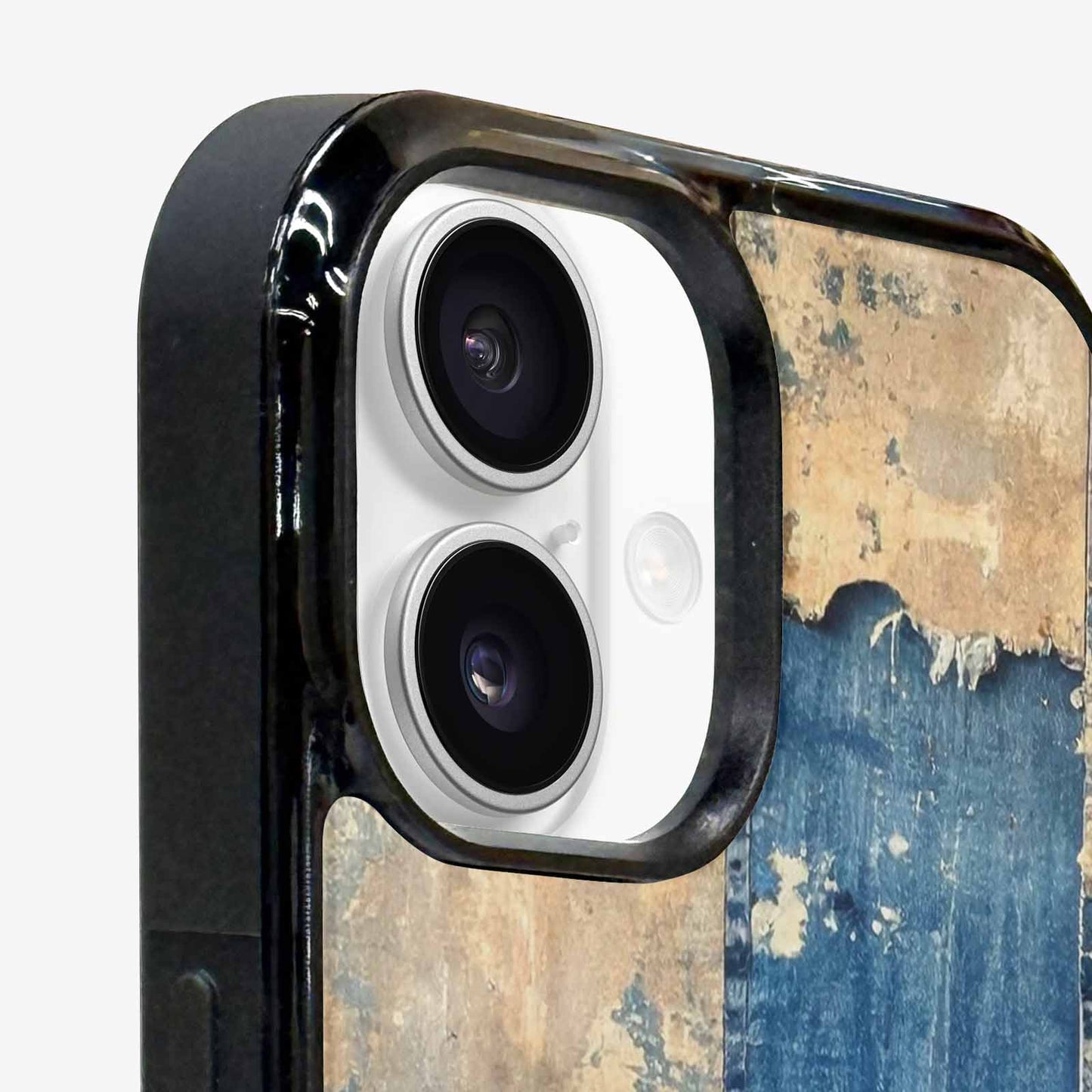iPhone 16 Case — Denim Distressed Textures Print Edge To, Custom Printed Phone Case