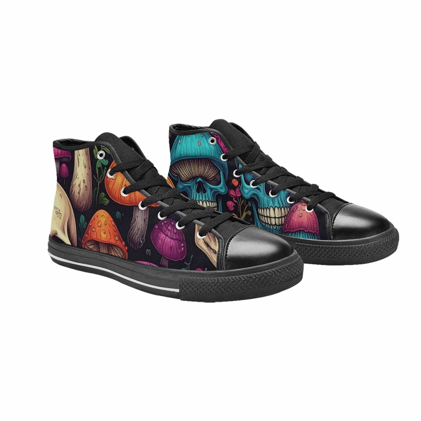 WOMEN'S Mushroom Skull High Top Canvas Surreal Custom Shoes