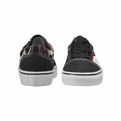 WOMEN'S Skull Roses Lace-Up Canvas Vivid Custom Sneakers