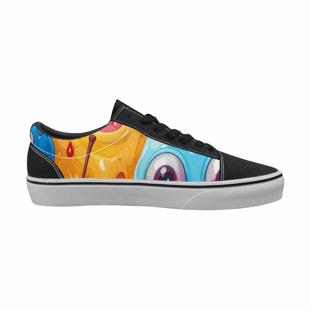 WOMEN'S Melting Icecream Monster Cherry Canvas Lace-Up Aesthetic Custom Sneakers
