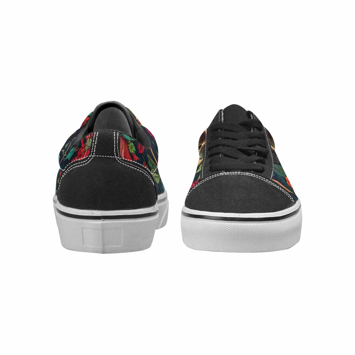 WOMEN'S Skulls  Botanical Skulls Lace-Up Canvas Melting Art Sneakers