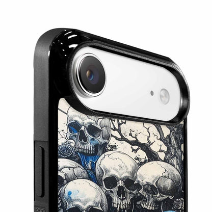 iPhone 17 Air Case — Black Blue Ink Skull And Gothic, Custom Art Phone Cover