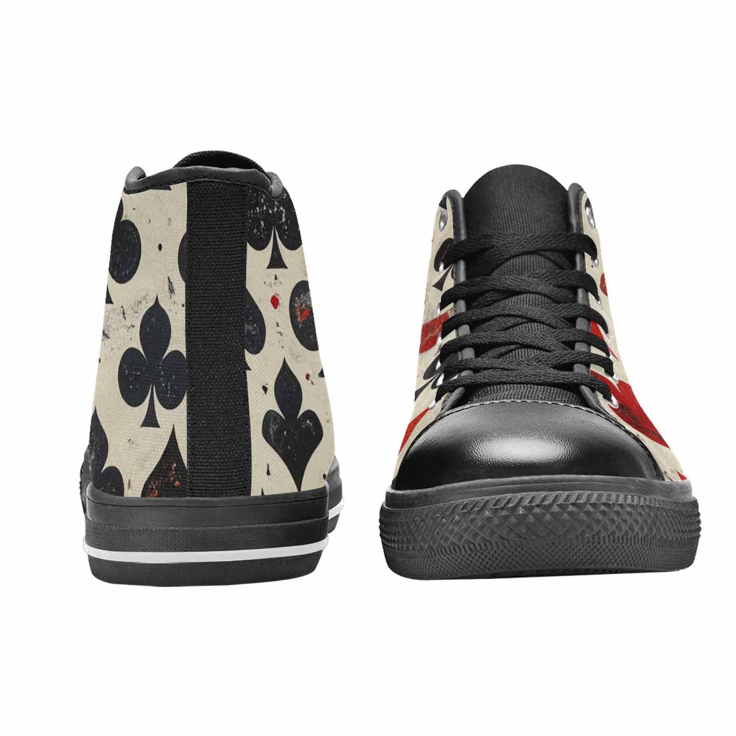 MEN'S Playing Card Suit High Top Canvas Wallpaper Art Sneakers