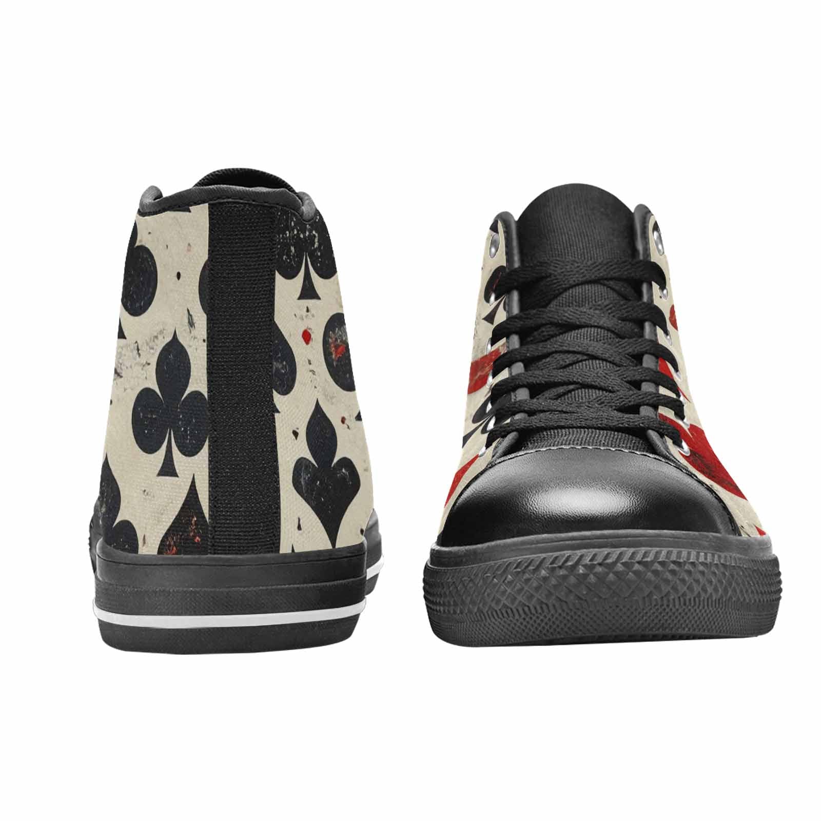 MEN'S Playing Card Suit High Top Canvas Wallpaper Art Sneakers