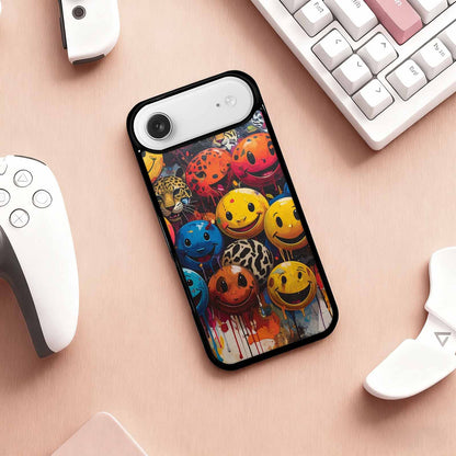 iPhone 17 Air Case — Smiley Faces Pattern Hundreds Uy4 Original, Custom Print Case Cover