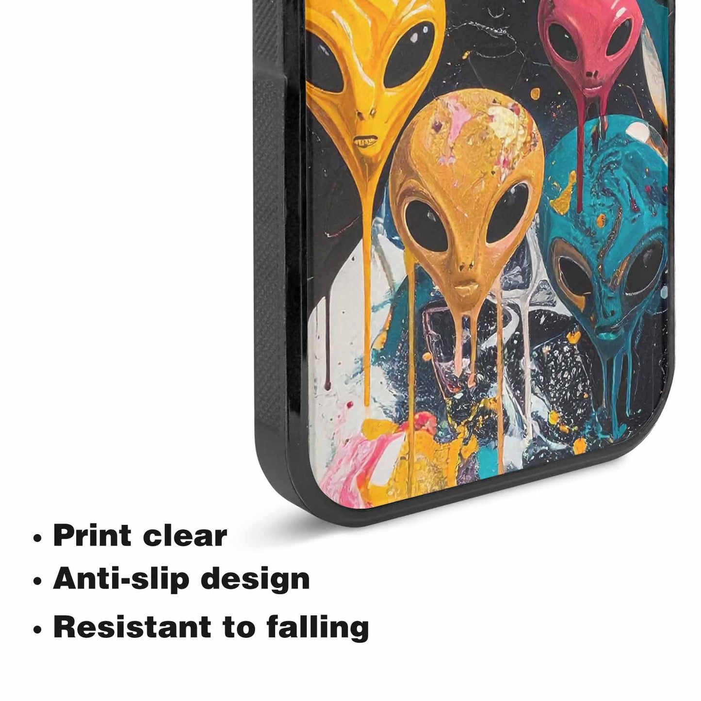 iPhone 15 Plus Case — Aliens Marblealiens Pattern, Unique Phone Case Design