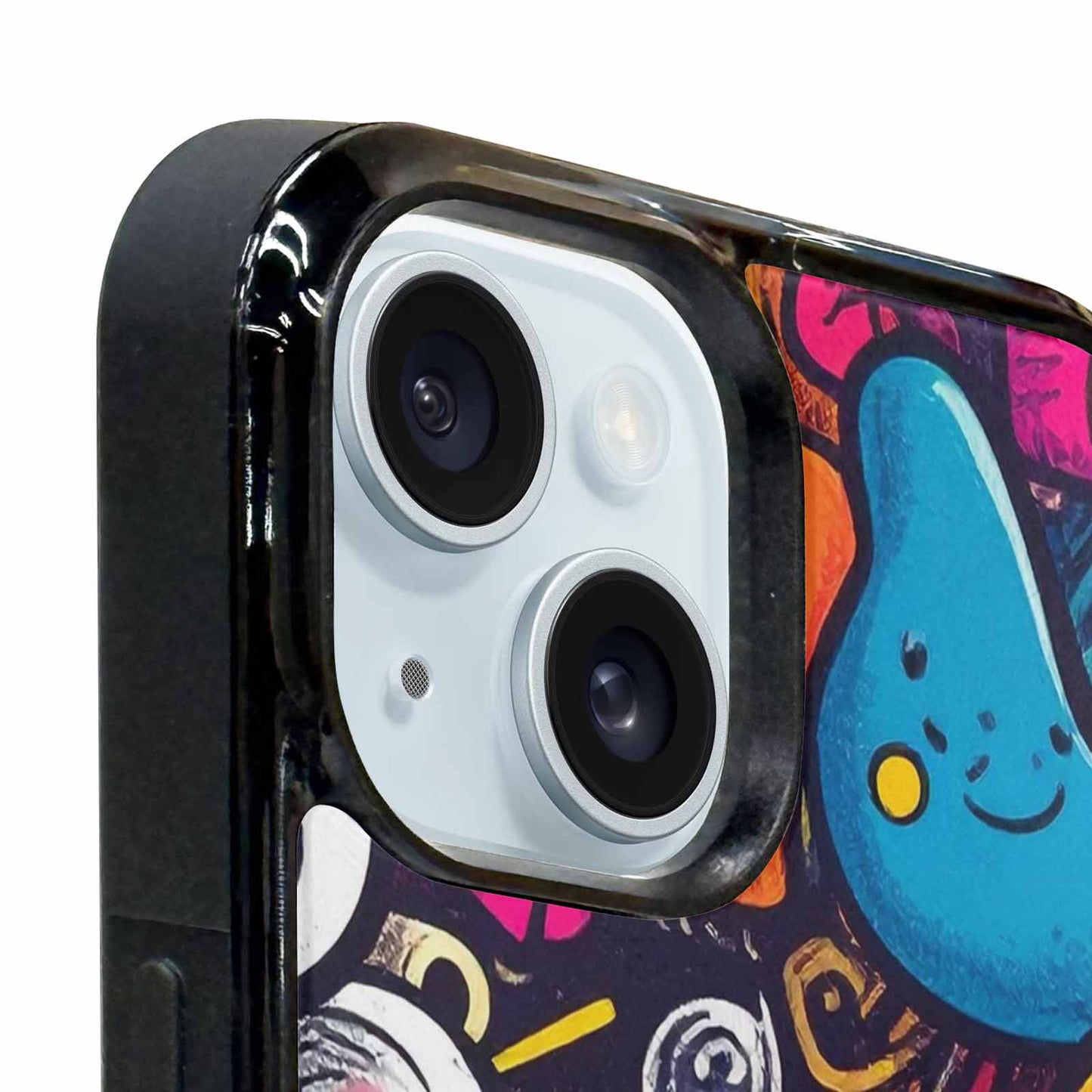 iPhone 15 Case — Hand Drawn Icon Doodle Pattern Hundreds, Unique Phone Case Design