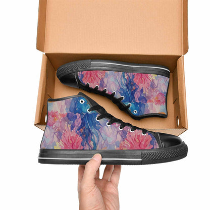 WOMEN'S Fish Scale Coral High Top Canvas Wallpaper Art Shoes