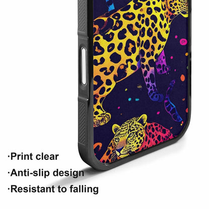 iPhone 17 Case — Leopard Print Neon Seamless Animal Print, Unique Phone Case Design