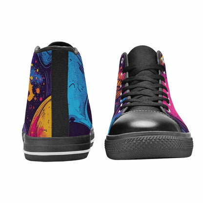 MEN'S Skulls Splatter Comic High Top Canvas Surreal Sneakers