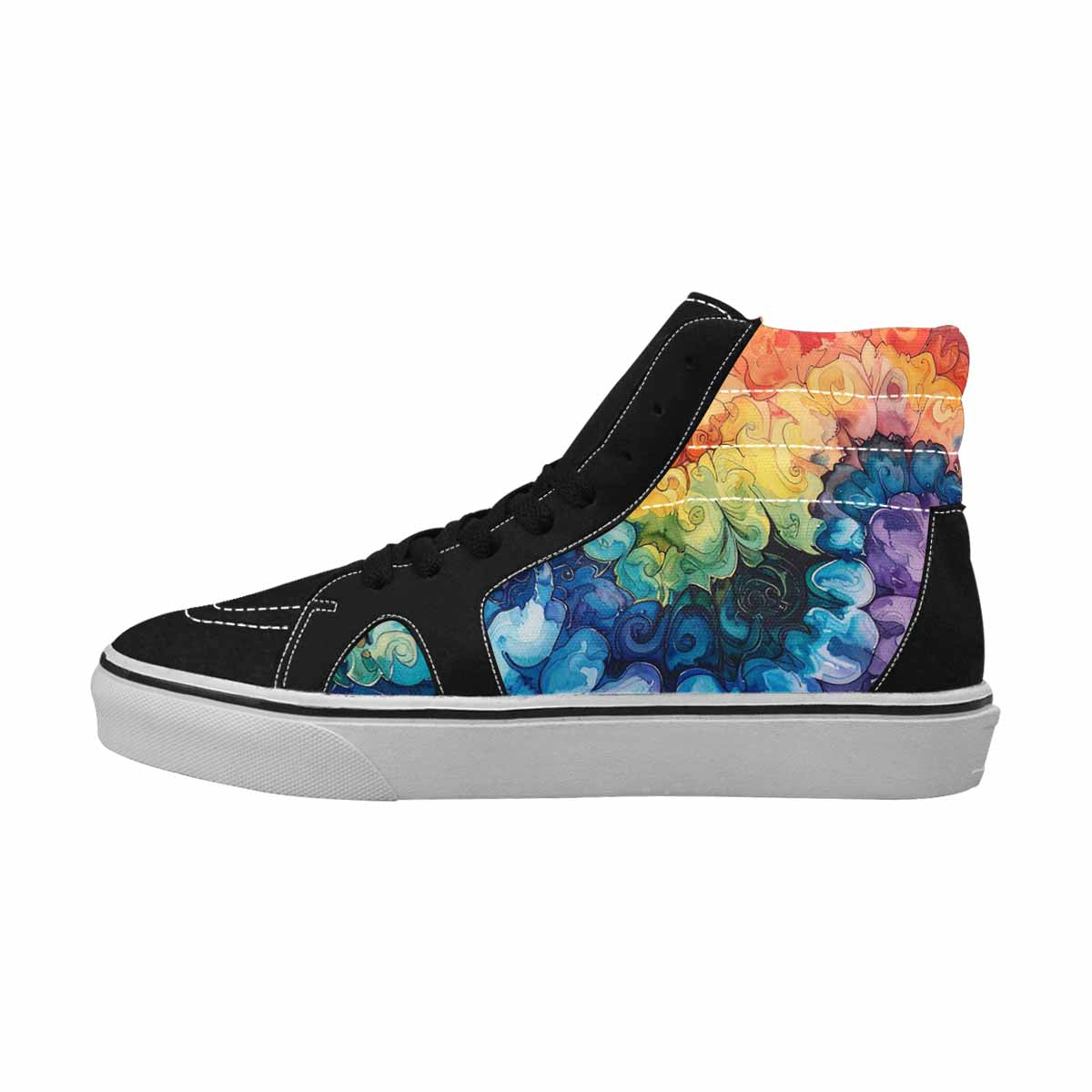 MEN'S Tie High Top Canvas Neon Fantasy Custom Shoes