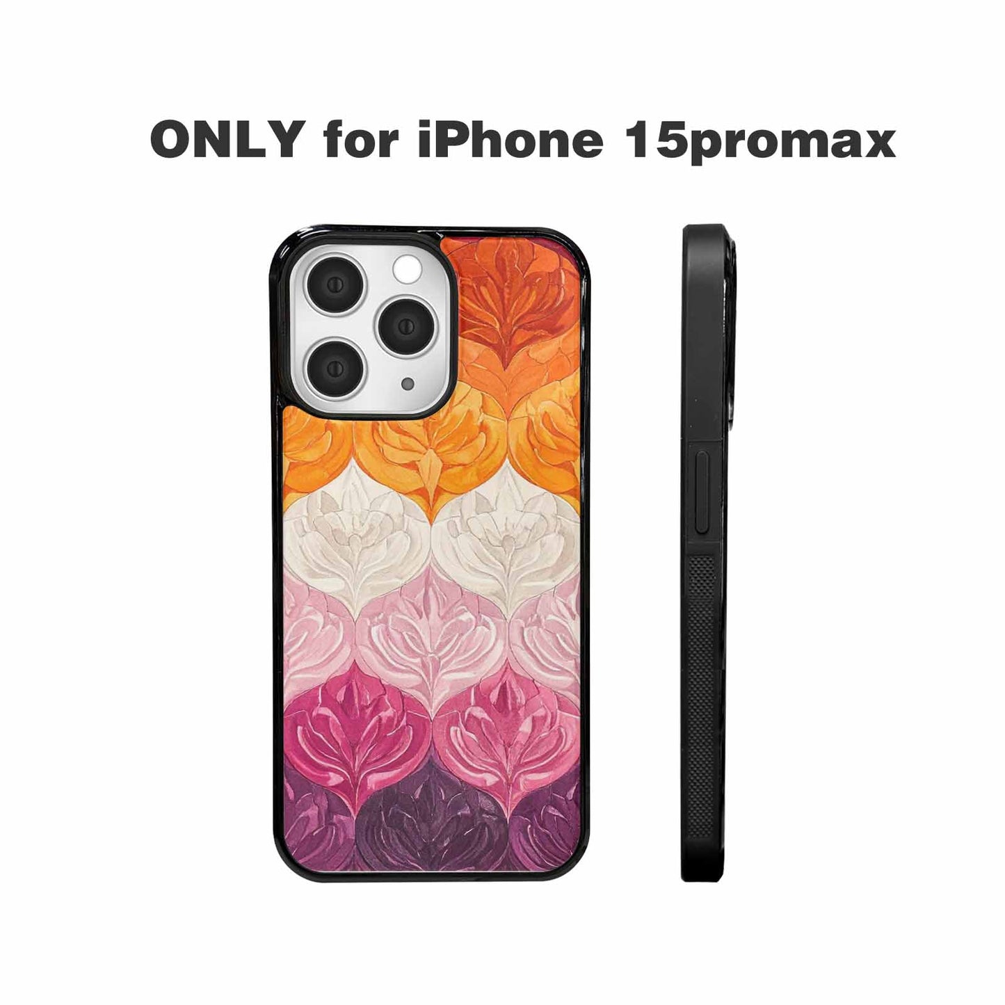 iPhone 15 Pro Max Case — Lesbian Flag Color Theme Small Rainbow, Custom Designed Case Cover