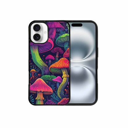 iPhone 16 Plus Case — Mushroom Psychedelic Art Seamless Pattern Vibrant, Original Design Phone Case