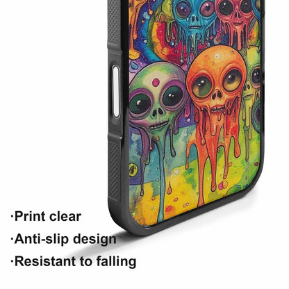 iPhone 17 Case — Melting Aliens Pattern Alien Scifi, Custom Phone Case