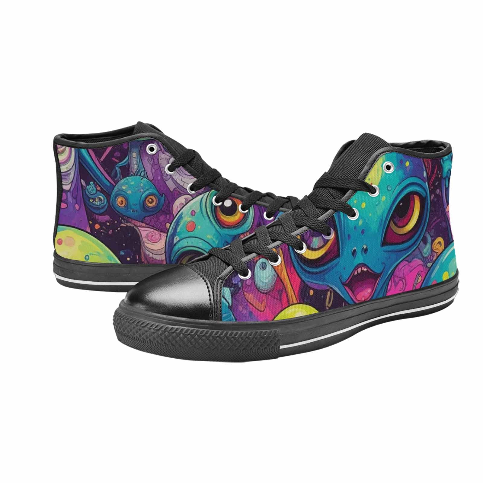 WOMEN'S Cartoon Alien Characters High Top Canvas Aesthetic Shoes
