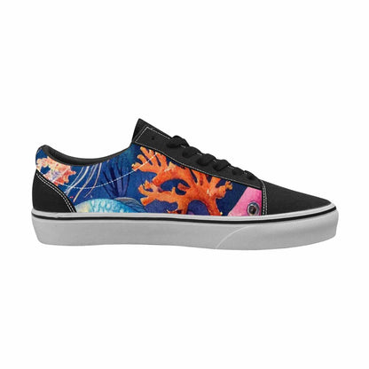MEN'S Fish Scale Coral Canvas Lace-Up Cottagecore Shoes